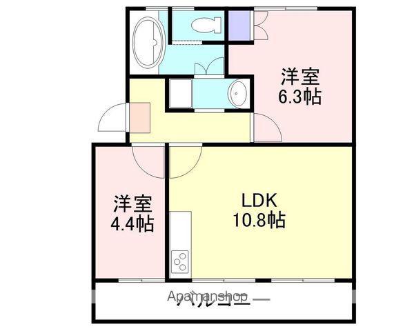 マルタカマンション(2LDK/3階)の間取り写真