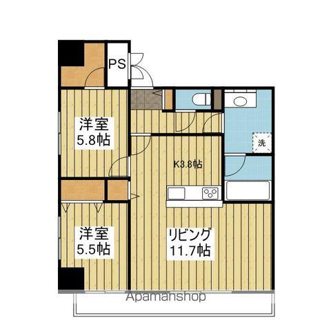 グランディアレジデンス千舟(2LDK/4階)の間取り写真