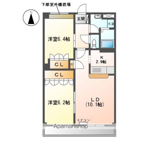 コンフォースステージM(2LDK/3階)の間取り写真