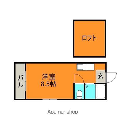 ランドオドゥール井尻(ワンルーム/2階)の間取り写真