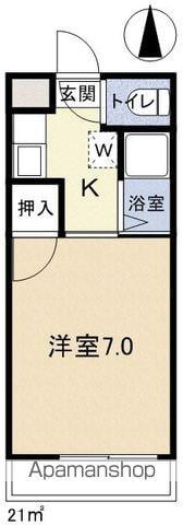 ブライトンササヒラ(1K/2階)の間取り写真