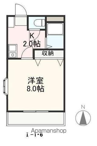 クレイドル安田Ⅰ(1K/2階)の間取り写真
