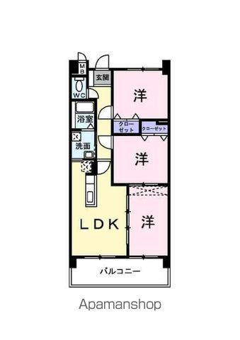 パールヒルズ大森(3LDK/6階)の間取り写真