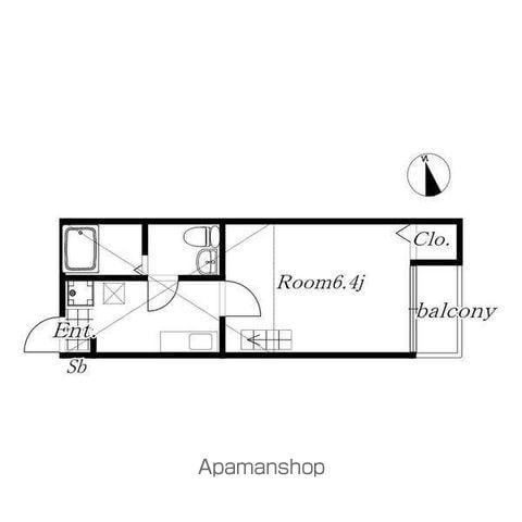 GREEN COURT(1K/2階)の間取り写真