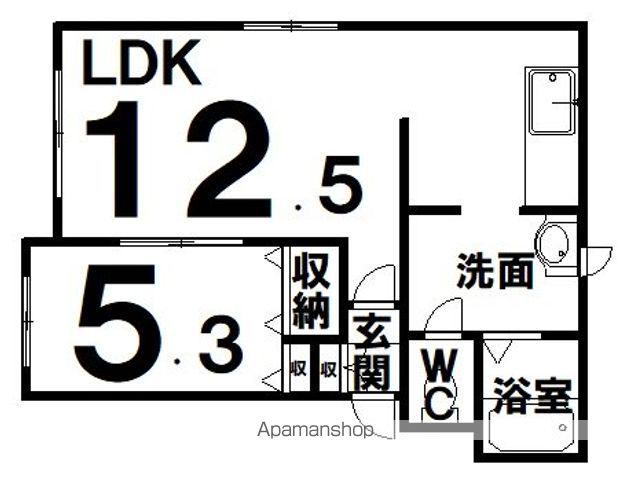 パリエドレーヴ(1LDK/1階)の間取り写真