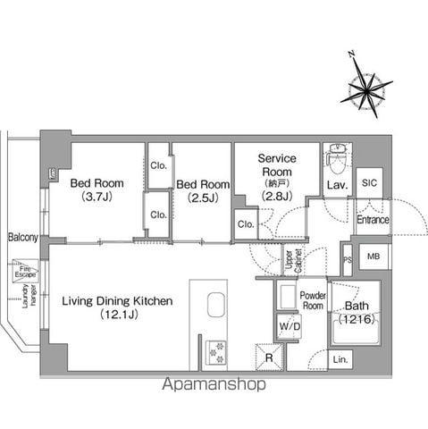 コンフォリア東葛西(2SLDK/8階)の間取り写真