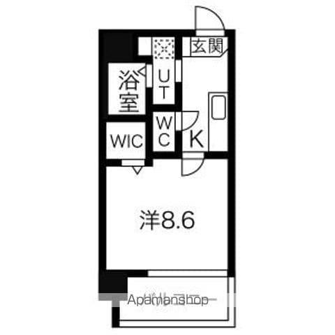 GRACE REGALIA(1K/4階)の間取り写真