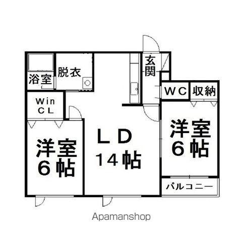 リバティ中央(2LDK/1階)の間取り写真
