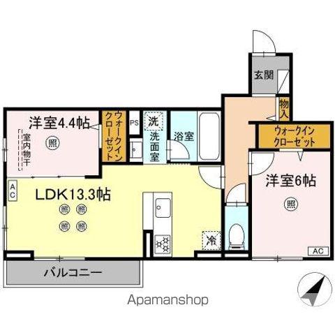 D-ROOM板付(2LDK/3階)の間取り写真