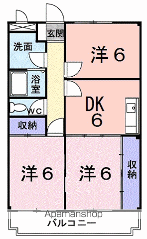 アピタシオンモアージュ(3DK/3階)の間取り写真