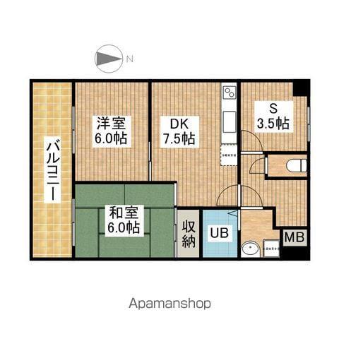 橘AKビル(2SDK/6階)の間取り写真