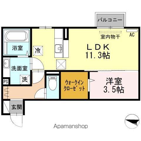 アメニティタウンⅡ(1LDK/1階)の間取り写真