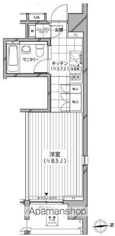 カスタリア麻布十番七面坂(ワンルーム/5階)の間取り写真