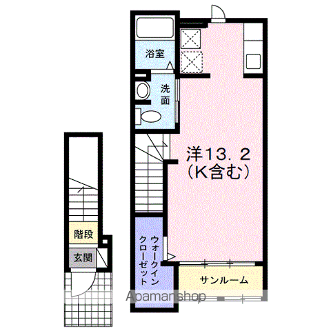 デサフィナード(ワンルーム/2階)の間取り写真
