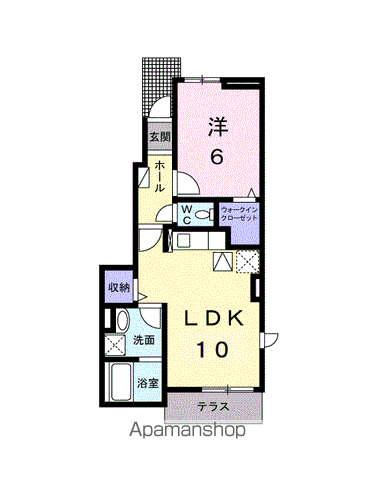 フラン ブリーズ Ⅰ(1LDK/1階)の間取り写真