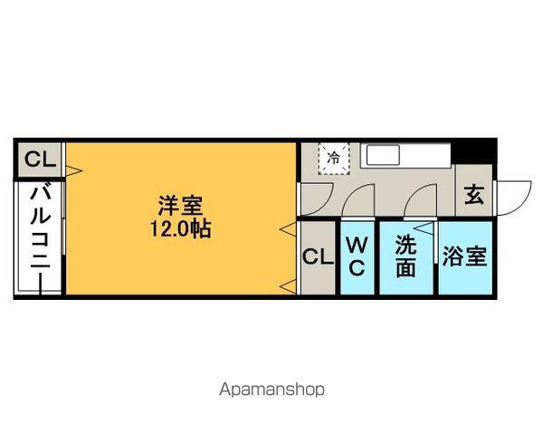 ユノソハイツ緒玉(1K/1階)の間取り写真