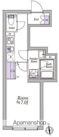 アトリオフラッツ高円寺(1K/3階)の間取り写真