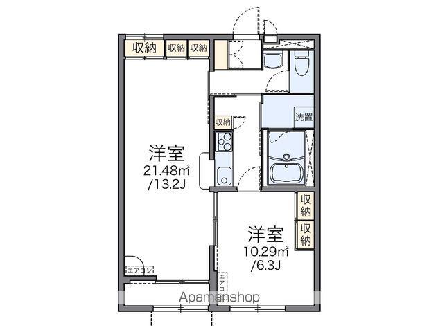 レオパレスセントラル誉田(1LDK/1階)の間取り写真