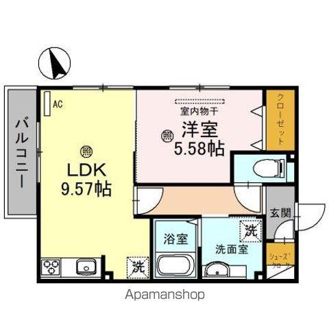 フラン岡(1LDK/2階)の間取り写真