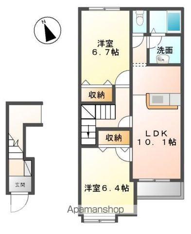 ルミナスひばりヶ丘(2LDK/2階)の間取り写真