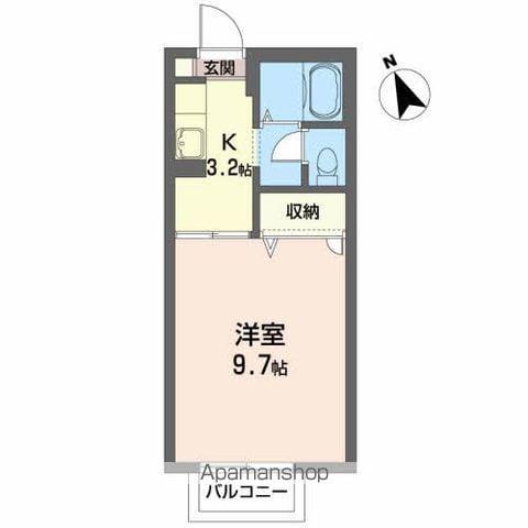 ジュネス リュウ(1K/2階)の間取り写真