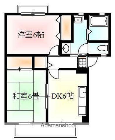 AN A・B・C・D棟(2DK/2階)の間取り写真
