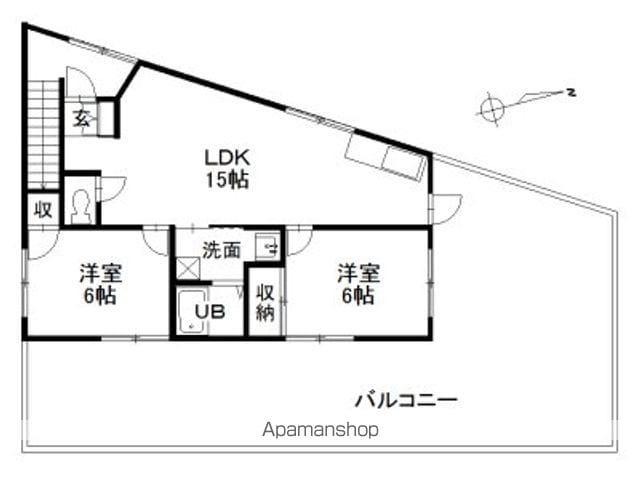 坂田ビル(2LDK/3階)の間取り写真