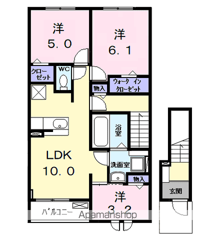 カーサみやびⅦ(3LDK/2階)の間取り写真