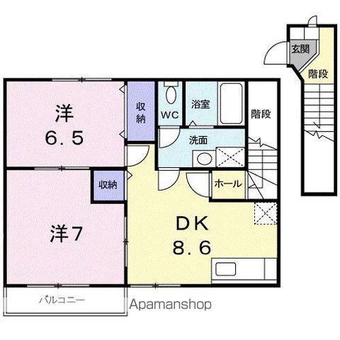 サニーコート土居(2DK/2階)の間取り写真