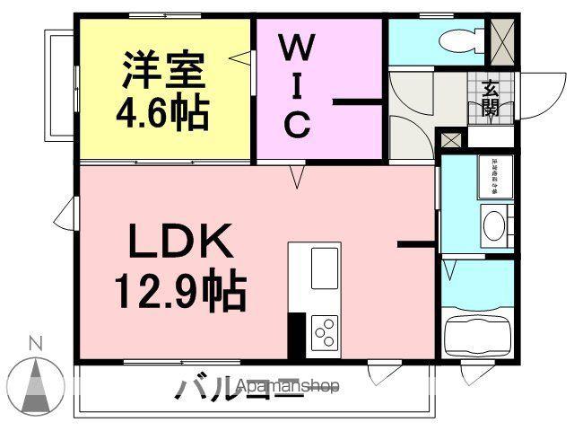 ガーデン東園田(1LDK/1階)の間取り写真