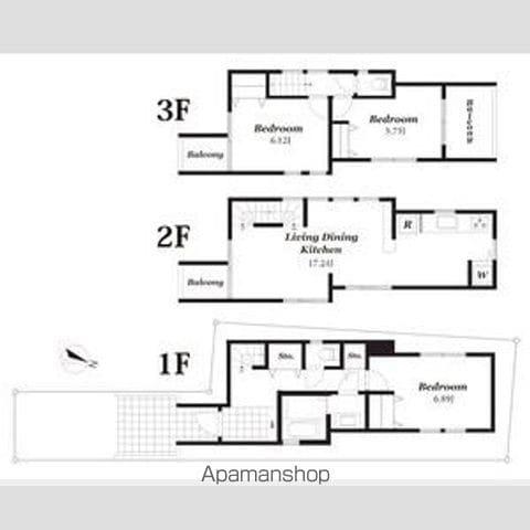 東急東横線 都立大学駅 徒歩11分 3階建 築22年(3LDK)の間取り写真