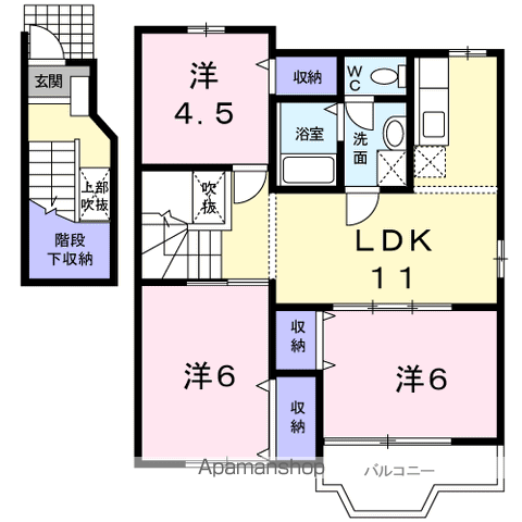 サニ-コート波木Ⅰ(3LDK/2階)の間取り写真