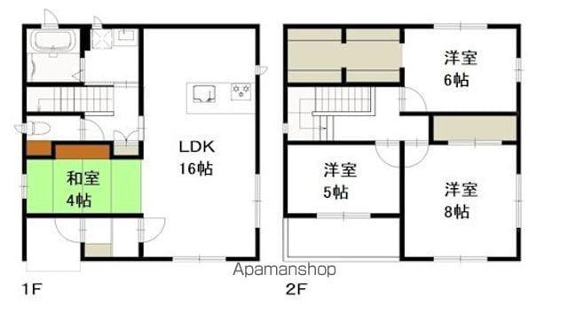 宇野線 大元駅 徒歩12分 2階建 築15年(3LDK)の間取り写真