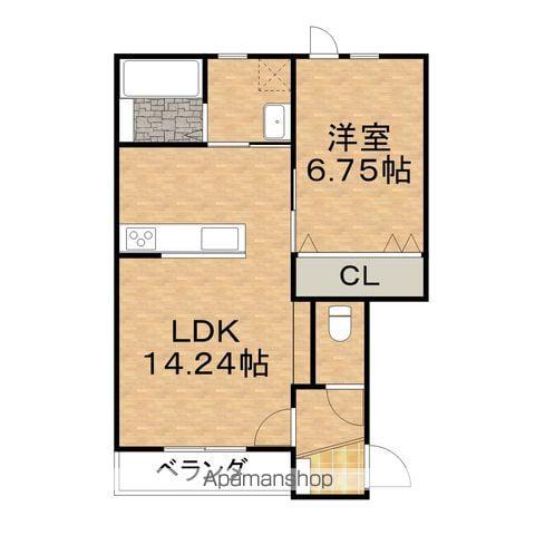 ヴェルデⅠ(1LDK/3階)の間取り写真