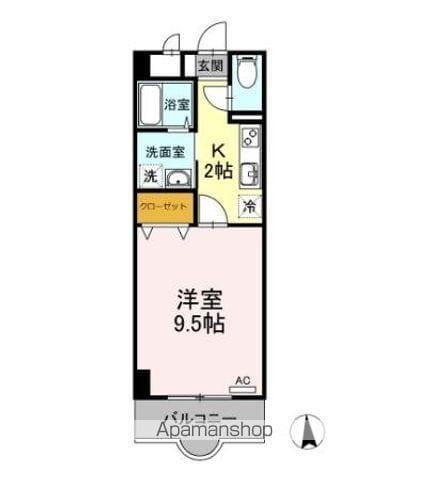 ラ・プティット・ファデット(1K/4階)の間取り写真