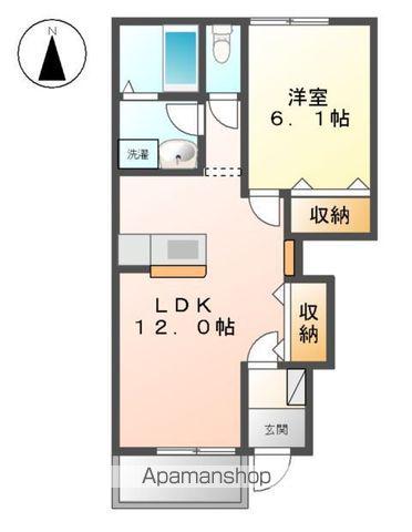 カネイコート日開野Ⅱ(1LDK/1階)の間取り写真