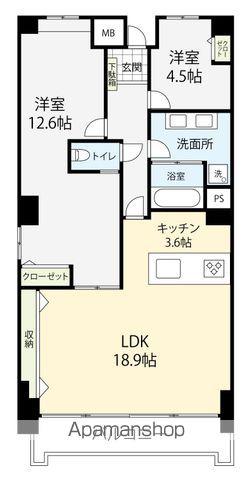 リファーレ金沢(2LDK/10階)の間取り写真