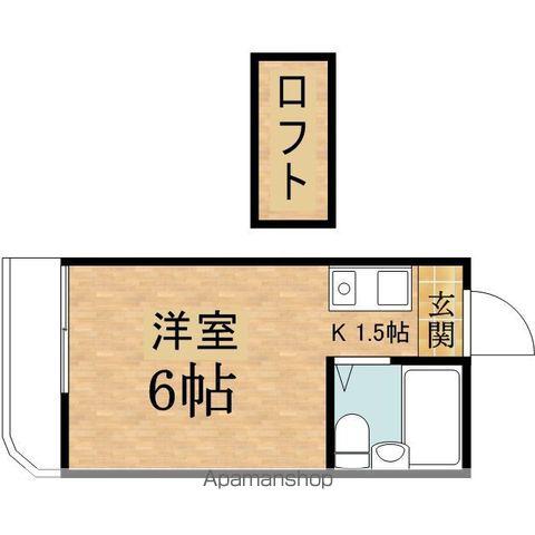 ハイムK(ワンルーム/2階)の間取り写真
