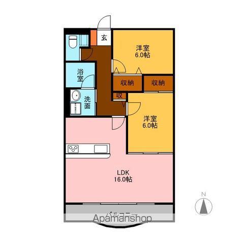 フォレストパークⅡ(2LDK/2階)の間取り写真