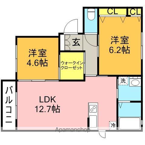 コンフォールハイムCE棟(2LDK/1階)の間取り写真