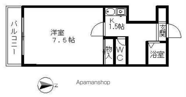 AMITY城西(1K/2階)の間取り写真