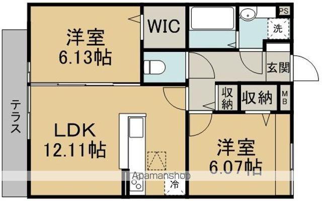 クレセール・コンテス仙波(2LDK/1階)の間取り写真