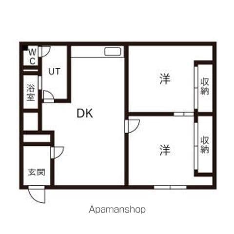 沼田アパートB棟(2DK/1階)の間取り写真