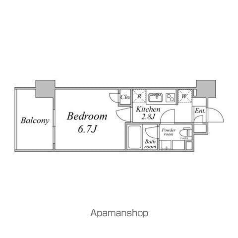 GRANDIA卸町(1K/11階)の間取り写真