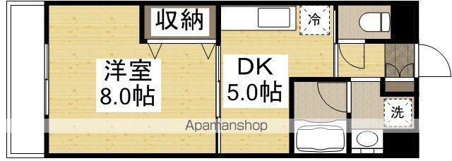 COCO学南町 東棟(1DK/1階)の間取り写真