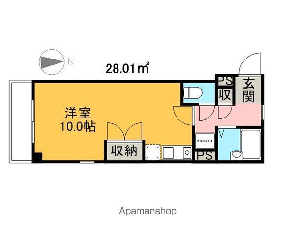 KMコート(ワンルーム/1階)の間取り写真