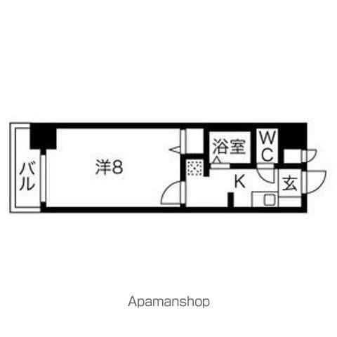 ベル名駅(1K/9階)の間取り写真