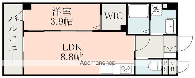 フォーエス武蔵ヶ丘北サウス(1LDK/2階)の間取り写真