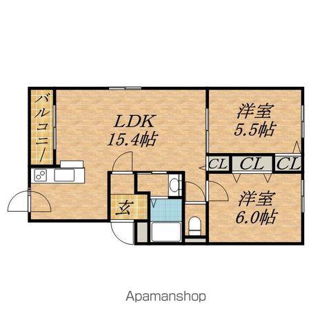 グラストレーズ Ⅰ(2LDK/4階)の間取り写真