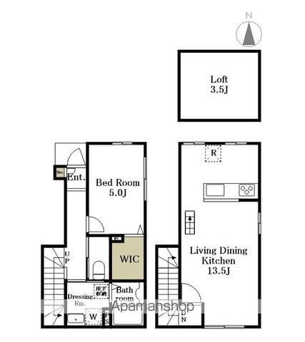 コート自由ヶ丘(1LDK/2階)の間取り写真